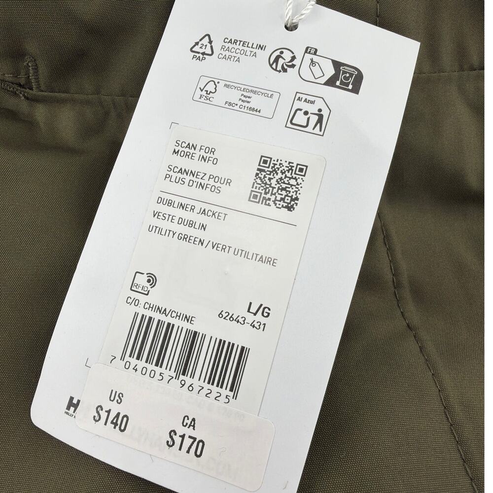 Helly Hansen Men's Utility Green Dubliner Waterproof Jacket Size L - Picture 4 of 11